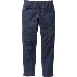 Spodnie ocieplane z 5 kieszeniami, Regular Fit bonprix ciemnoniebieski. Spodnie materiałowe męskie marki bonprix. Za 49.99 zł.