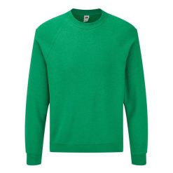 Męski Klasyczny Raglanowy Sweter. Zielone swetry przez głowę męskie Fruit of the Loom, m, bez wzorów, bez kołnierzyka. Za 64.99 zł.