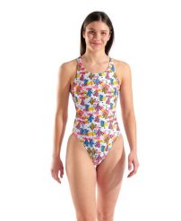 Strój kąpielowy Arena Desert Swimsuit Swim Tech Back. Białe kostiumy jednoczęściowe damskie Arena, bez wzorów, z materiału, klasyczne, do pływania. Za 319.83 zł.