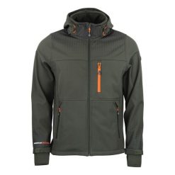 Kurtka softshell z kapturem Peak Mountain Cabra. Zielone kurtki męskie Peak Mountain, m, bez wzorów, z elastanu, klasyczne, z kapturem. Za 411.10 zł.
