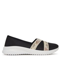 Półbuty Puma. Czarne półbuty damskie Puma, bez wzorów, bez obcasa, na płaskiej podeszwie, bez zapięcia. Za 149.99 zł.