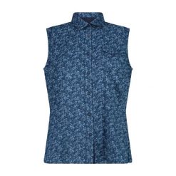 Koszula damska CMP. Niebieskie koszule damskie CMP, xs, bez wzorów, z materiału, bez kołnierzyka, bez ramiączek. Za 227.00 zł.