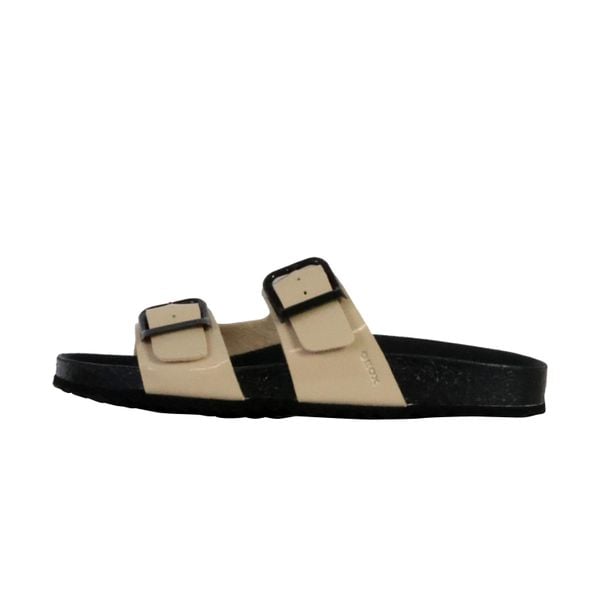 Sandały GEOX D BRIONIA R Beżowy. Brązowe sandały damskie Geox, bez wzorów, z syntetyku, bez obcasa, bez zapięcia. Za 263.99 zł.