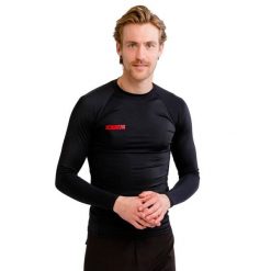 Koszulka z długim rękawem Jobe Sports Rash Guard. Czarne bluzki z długim rękawem męskie JOBE, bez wzorów, ze skóry, bez kołnierzyka. Za 199.00 zł.