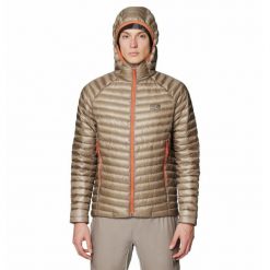 Kurtka z kapturem Mountain Hardwear Ghost Whisperer™. Brązowe kurtki męskie Mountain Hardwear, bez wzorów, z puchu, trekkingowe. Za 1,649.00 zł.