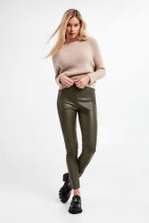 Spodnie z ekoskóry Ornella MAX MARA LEISURE. Legginsy damskie Max Mara Leisure, xl, bez wzorów. W wyprzedaży za 402.57 zł.