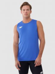 Чоловіча швидковисихаюча майка tank top для тренувань - блакитний. Koszulki sportowe męskie 4f, m, bez wzorów, bez kołnierzyka. Za 1,349.90 zł.