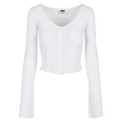 Kardigan damski Urban Classics cropped rib. Białe kardigany damskie Urban Classics, na lato, bez wzorów, bez kaptura. Za 141.50 zł.