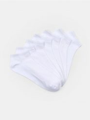 Bawełniane skarpetki 7 pack - biały. Białe skarpety męskie Sinsay, bez wzorów, z bawełny. Za 19.99 zł.