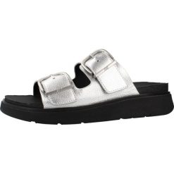 Sandały FITFLOP A2T 011 Srebrny. Szare sandały damskie FIT FLOP, bez wzorów, ze skóry, bez obcasa, bez zapięcia. Za 527.99 zł.