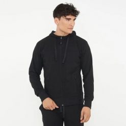Bluza z kapturem z bawełny ZIPPY czarna. Czarne bluzy męskie Legea, m, bez wzorów, z bawełny, z kapturem. Za 108.00 zł.