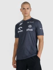 4F Koszulka treningowa replika męska 4F x Polska Siatkówka - szara M. Czarne koszulki sportowe męskie 4f, m, bez wzorów, z dzianiny, bez kołnierzyka, bez ramiączek, na fitness i siłownię. Za 199.99 zł.