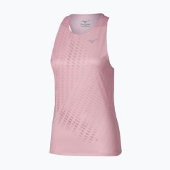 Koszulka do biegania damska Mizuno Core Graphic Tank Top. Czerwone koszulki sportowe damskie Mizuno, m, bez wzorów, z materiału, bez kołnierzyka, bez ramiączek, do biegania. Za 149.99 zł.