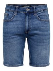 Only & Sons Szorty jeansowe Weft 22034527 Niebieski Regular Fit. Niebieskie szorty męskie Only & Sons, m, bez wzorów, z jeansu. Za 89.99 zł.