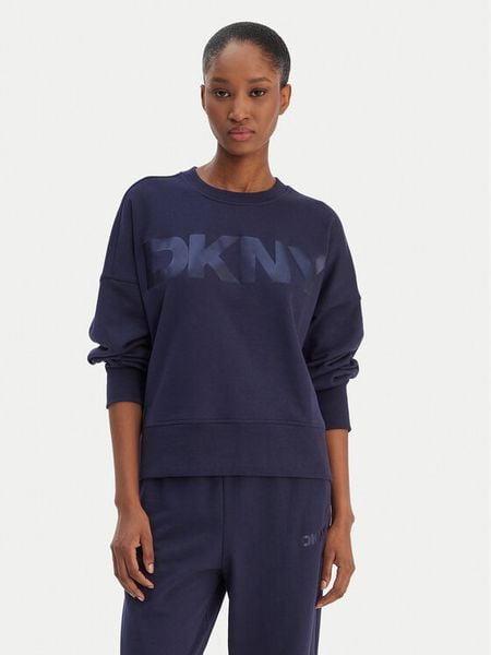 DKNY Sport Bluza DP6T1561 Granatowy Oversize. Niebieskie bluzy damskie DKNY Sport, xs, bez wzorów, z bawełny, bez kaptura. Za 187.99 zł.
