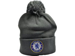 Czapka z pomponem Chelsea Londyn szara - licencjonowana. Szare czapki i kapelusze męskie CHELSEA, bez wzorów, z materiału. Za 109.00 zł.