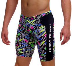 Spodenki FUNKY TRUNKS Bits of Peace - jammery chłopięce. Kąpielówki dla chłopców FUNKY TRUNKS, bez wzorów, z materiału, młodzieżowe. Za 199.00 zł.