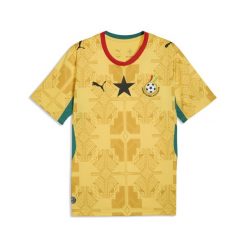 Męska koszulka wyjazdowa Ghana 2026 PUMA. Żółte koszulki sportowe męskie Puma, m, bez wzorów, bez kołnierzyka, bez ramiączek, do biegania. Za 429.00 zł.