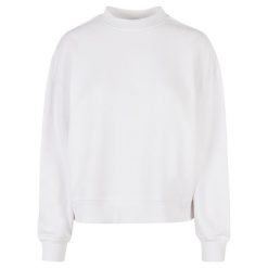 Bluza Damska Dekolt W Szpic Oversized. Białe bluzy damskie BUILD YOUR BRAND, l, bez wzorów, bez kaptura. Za 153.99 zł.