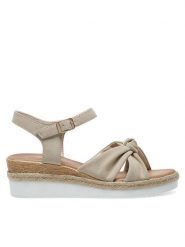 Clara Barson Espadryle ALIA WS2189-30 Beżowy. Brązowe sandały damskie Clara Barson, bez wzorów, z syntetyku, bez obcasa, bez zapięcia. Za 69.99 zł.