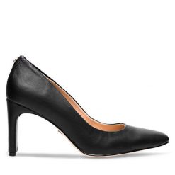 Czółenka Nine West. Czarne czółenka damskie Nine West, bez wzorów, bez obcasa, bez zapięcia. Za 153.99 zł.