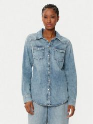 Tommy Hilfiger Koszula jeansowa WW0WW43730 Niebieski Slim Fit. Niebieskie bluzki damskie Tommy Hilfiger, bez wzorów, z bawełny, bez kołnierzyka, bez ramiączek. Za 379.06 zł.