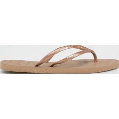 Havaianas - Japonki. Brązowe klapki damskie Havaianas, bez wzorów, z gumy, bez obcasa, na płaskiej podeszwie, bez zapięcia. W wyprzedaży za 49.90 zł.