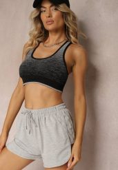 Jasnoszare Szorty Dresowe z Dodatkiem Bawełny High Waist Florazen. Szare szorty sportowe damskie Renee, l, bez wzorów, z bawełny, eleganckie, z podwyższonym stanem. Za 24.99 zł.