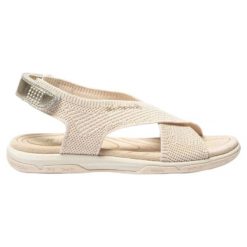 Sandały damskie TBS Jazzfit. Brązowe sandały damskie TBS, bez wzorów, z materiału, bez obcasa, bez zapięcia. Za 332.00 zł.