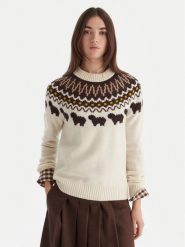 Hunter Sweter Ashie HARW0074251 Beżowy Regular Fit. Brązowe swetry damskie Hunter, xs, bez wzorów, z wełny, bez kołnierzyka, bez ramiączek, bez kaptura. Za 529.99 zł.