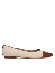 LAUREN RALPH LAUREN Baleriny 802P10530003 Beżowy. Brązowe baleriny damskie Lauren Ralph Lauren, bez wzorów, z materiału, bez obcasa. Za 689.99 zł.