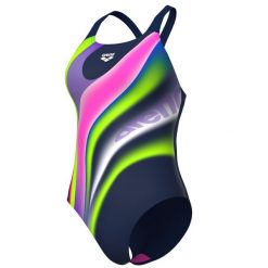 Damski kostium kąpielowy 1-częściowy Arena Water Fluids. Niebieskie kostiumy jednoczęściowe damskie Arena, l, bez wzorów, z materiału, klasyczne, na fitness i siłownię. Za 312.10 zł.