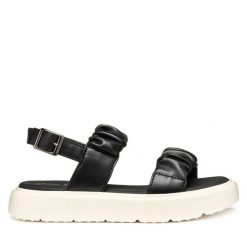 Sandały Geox. Czarne sandały dziewczęce Geox, bez zapięcia. Za 169.99 zł.