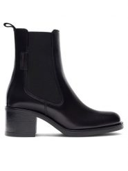 Gino Rossi Botki ELSA-24660PE Czarny. Czarne botki damskie Gino Rossi, ze skóry, bez obcasa, na słupku, bez zapięcia. Za 349.99 zł.