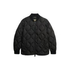 Damska kurtka puchowa Superdry. Czarne kurtki damskie Superdry., bez wzorów, z puchu, bez kaptura. Za 418.00 zł.