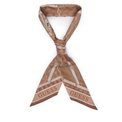 Apaszka Guess. Brązowe szaliki i chusty damskie Guess, z aplikacjami. Za 114.99 zł.