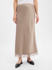 Marie Lund Satynowa spódnica Kobiety beżowy|szary, M. Brązowe spódnice damskie Marie Lund, m, bez wzorów, z koronki. Za 349.95 zł.