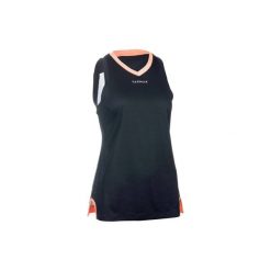 KOSZULKA T500 F granat-róż. Niebieskie koszulki sportowe damskie TARMAK, z tkaniny. Za 39.99 zł.