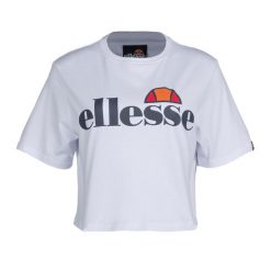 Koszulka damska Ellesse Alberta. Białe koszulki sportowe damskie Ellesse, l, bez wzorów, sportowe, bez kołnierzyka. Za 77.99 zł.