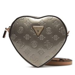 Torebka Guess. Szare listonoszki damskie Guess, z aplikacjami, bez dodatków. Za 249.99 zł.