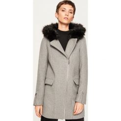 Płaszcz z wełną - Jasny szar. Płaszcze damskie Reserved, bez wzorów, z wełny, bez kaptura. Za 159.99 zł.