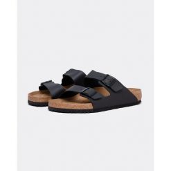Klapki męskie Birkenstock Arizona. Czarne klapki męskie Birkenstock, z materiału, klasyczne. Za 449.99 zł.