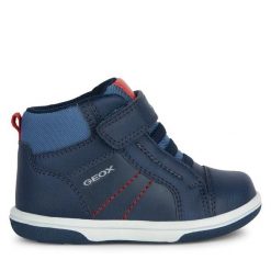 Sneakersy Geox. Niebieskie trampki i tenisówki chłopięce Geox, bez wzorów, bez zapięcia. Za 299.99 zł.