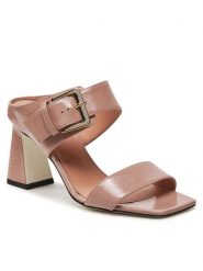 Pollini Klapki SA28237C0ITB0609 Różowy. Czerwone klapki damskie Pollini, bez wzorów, z lakierowanej skóry, bez obcasa. Za 1,829.00 zł.