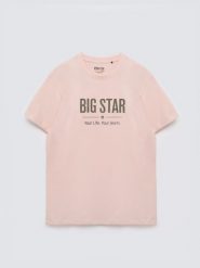 Koszulka męska o klasycznym kroju różowa Bruno 600. Czerwone t-shirty męskie Big Star, l, bez wzorów, z bawełny, klasyczne, bez kołnierzyka. Za 99.99 zł.