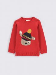 Coccodrillo Sweter ZC2172101CWN Czerwony Regular Fit. Czerwone swetry dla chłopców COCCODRILLO, bez wzorów, z bawełny, bez kołnierzyka, bez kaptura. Za 89.00 zł.