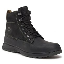 Trzewiki Timberland. Czarne botki męskie Timberland, bez wzorów, bez zapięcia. Za 679.99 zł.