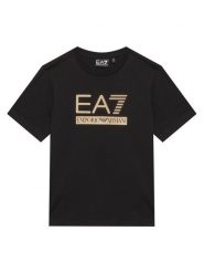 EA7 Emporio Armani T-Shirt 7B000350 AF10375 MC004 Czarny Regular Fit. Czarne t-shirty dla chłopców EA7 Emporio Armani, bez wzorów, z bawełny, bez ramiączek. Za 189.99 zł.