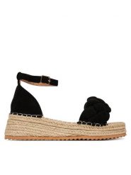 DeeZee Espadryle LE601-59 Czarny. Czarne sandały damskie DeeZee, bez wzorów, z materiału, bez obcasa, bez zapięcia. Za 139.99 zł.