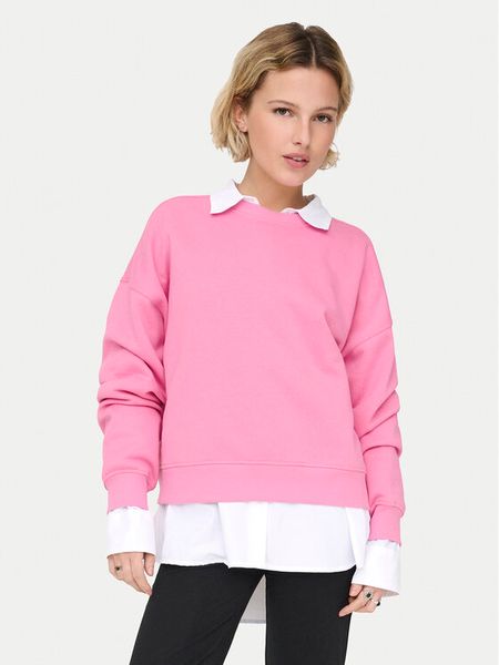 ONLY Bluza Best 15338727 Różowy Regular Fit. Czerwone bluzy damskie Only, l, bez wzorów, z bawełny, bez kaptura. Za 71.99 zł.